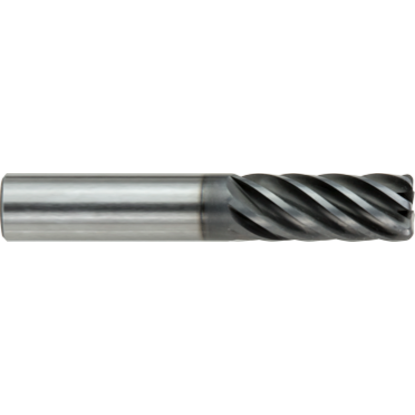 Picture of GORILLA MILL GMHT1250RL7250	 DIA 1-1/4" SH 1.2500 LOC 2.6250 OAL 5.50 End Mill Standard Flute Variable Helix Carbide TiAlN Single End Corner Radius 0.2500 6.35MM BABOON