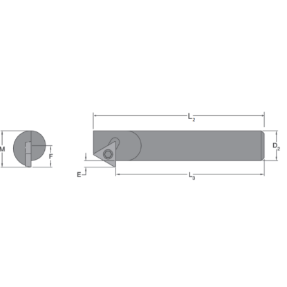 Picture of EVEREDE Tool SRCH1010 Triangle Boring Bar Dia0.3750 Positive 0.3750 9.53MM - 3/8 Cutter Dia