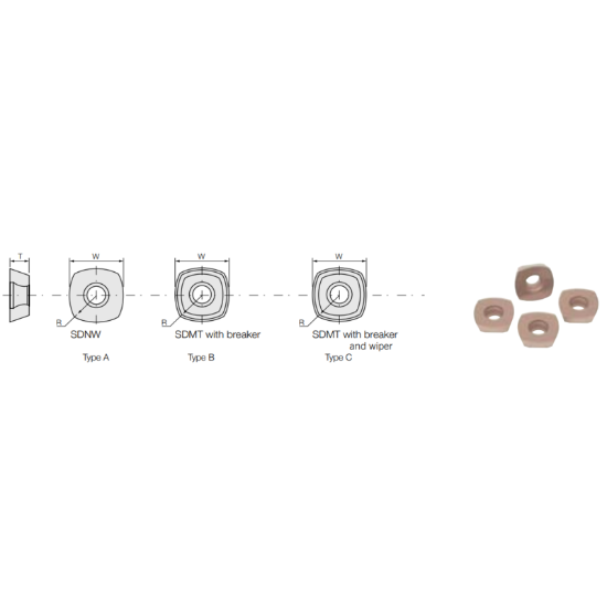 Picture of HITACHI SDMT 1205ZDTN-R15 JS4045 Milling Insert Square Carbide
