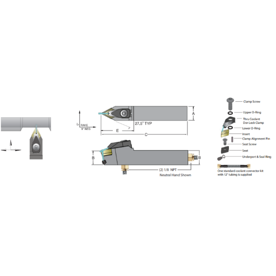 Picture of DORIAN ADDPNN-12-4B 55.0° Square 0.750 Shank 4.500 OAL