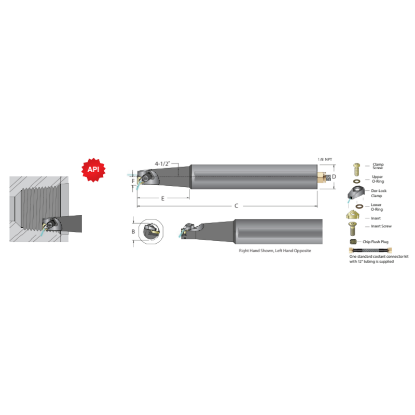 Picture of DORIAN AS-32T-ADLNL-22API Iso Thread Boring Bar 2.000 Shank 12.00 OAL
