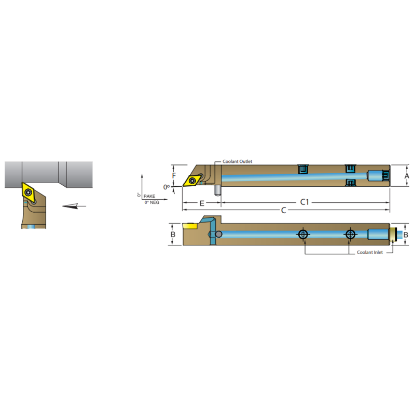 Picture of DORIAN ASDACL1212-H07 55.0° Swiss Square 0.472 Shank 3.940 OAL