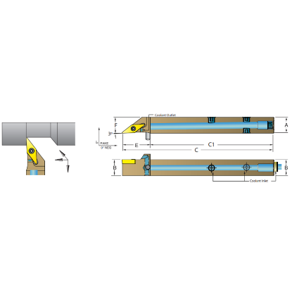 Picture of DORIAN ASVNCR1010-H11 35.0° Swiss Square 0.393 Shank 3.940 OAL