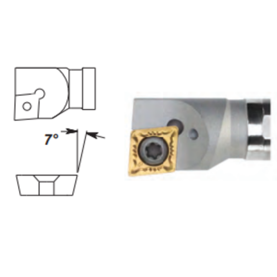 Picture of INTERNAL Tool 40-1190 Turning Boring Bar 80.0° Insert Replacable Head 0.625 0.687 Min Bore