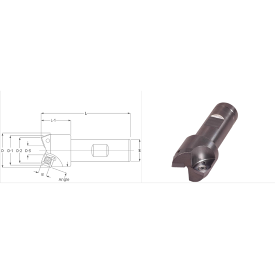 Picture of K-Tool A-2275 Milling Cutter 22.5° 2.250 Cutter Diameter 1.000 Weldon