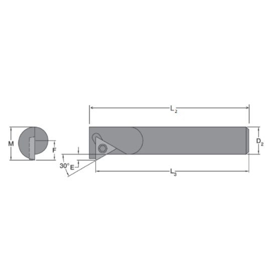 Picture of EVEREDE Tool SRCH1130 Triangle Boring Bar Dia0.6250 Positive 0.6250 15.88MM - 5/8 Cutter Dia