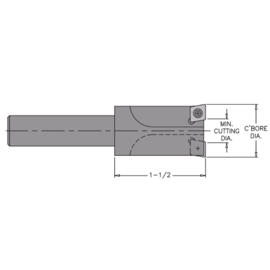 Picture of EVEREDE Tool INCB-938S 80.0 ° 90.0°, Counterbore Cylindrical 0.5000 Positive 0.9375 23.81MM - 15/16 Cutter Dia