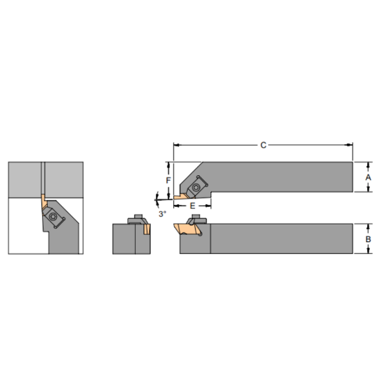 Picture of HORIZON TSR-163C Grooving,Threading Stick Tool Top Notch 1.000 Shank Size 3
