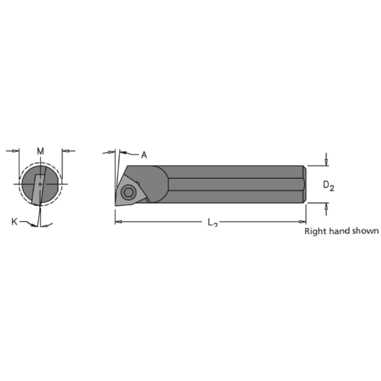 Picture of EVEREDE Tool E12S SWLCR-3 Trigon Boring Bar Dia0.7500 Positive 0.7500 19.05MM - 3/4 Cutter Dia