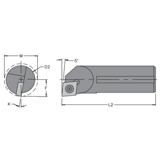 Picture of EVEREDE Tool E16T SCLPR-3 80.0 ° Boring Bar Dia1.0000 Positive 1.0000 25.40MM Cutter Dia