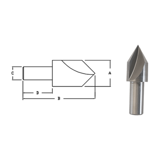 Picture of LINK 90-L2-403 2 OD 90° Single Flute HSS Chamfer