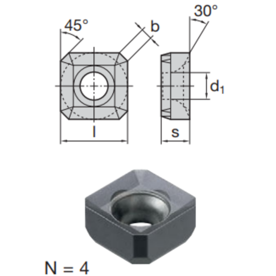 Picture of LMT FETTE SNKX 1205 AN LC240T Milling Insert Square