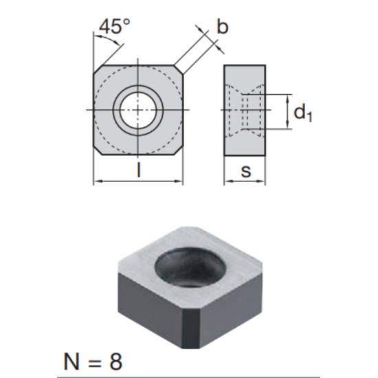 Picture of LMT FETTE SNKQ 1205 AN LW610 Milling Insert Square