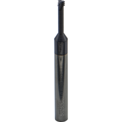 Picture of CARMEX MTS0250C63 0.8 ISO Thread Mill 0.15 Dia 0.80MM 0.63 Neck 2.50 OAL 3 Flute Coolant 3xD1 Internal AlTiN