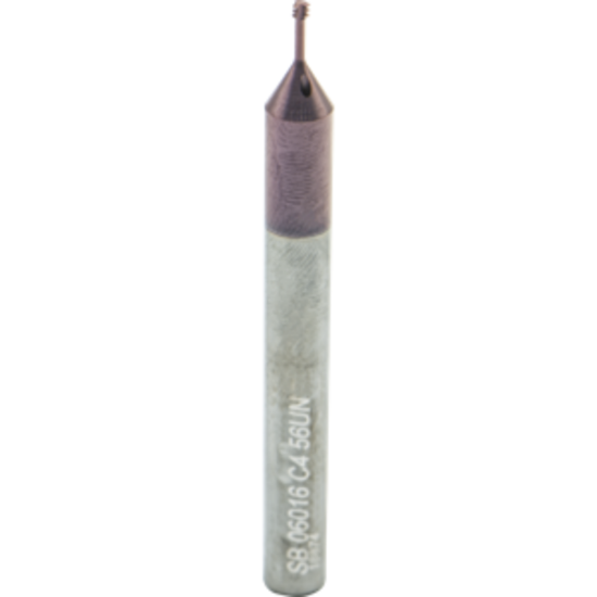 Picture of CARMEX MTSB 06016 C4 56 UN Thread Mill 0.06 Dia 56.00TPI 0.19 Neck 2.30 OAL 3 Flute 2xD1 Internal AlTiN