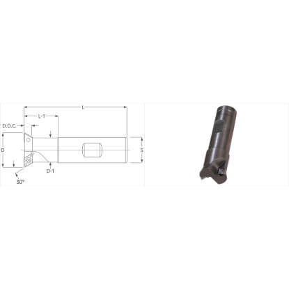 Picture of K-Tool DT-1515 Milling Cutter 15.0° 1.500 Cutter Diameter 0.750 Weldon