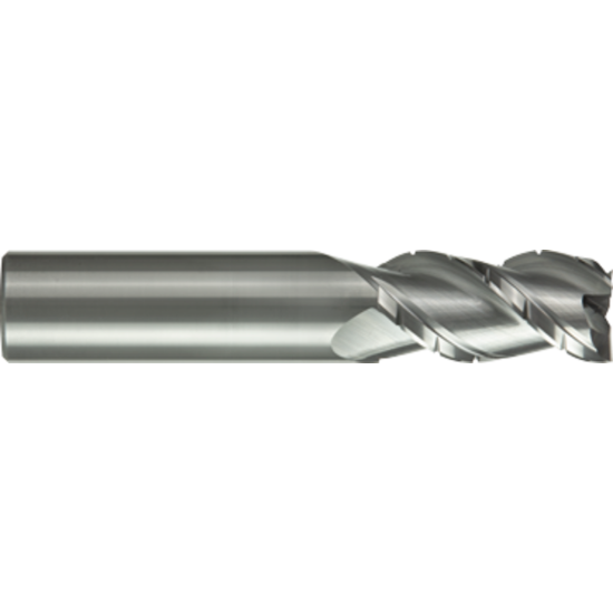 Picture of GORILLA MILL GMACB58RHL3120ZrN	 DIA 5/8" SH 0.6250 LOC 1.6250 OAL 4.00 End Mill Carbide ZrN Single End Corner Radius 0.1200 3.05MM SILVERBack CHIMPBREAKER