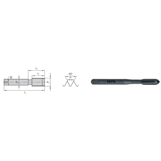 Picture of LMT FETTE 9101597 3/4-10.00TPI Cut Spiral Flute Mod Bottom 2.0P-3.0P HSSE Oxide +