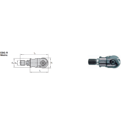 Picture of LMT FETTE EBG R 750 T0750 Milling Ball Mill Milling Cutter 0.750 Cutter Diameter