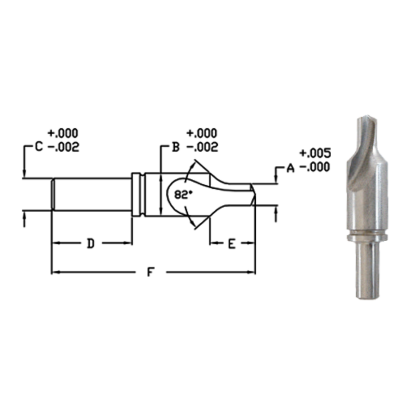 Picture of LINK 55-L2-192 #10 English 82D SED HSS Screw Countersink