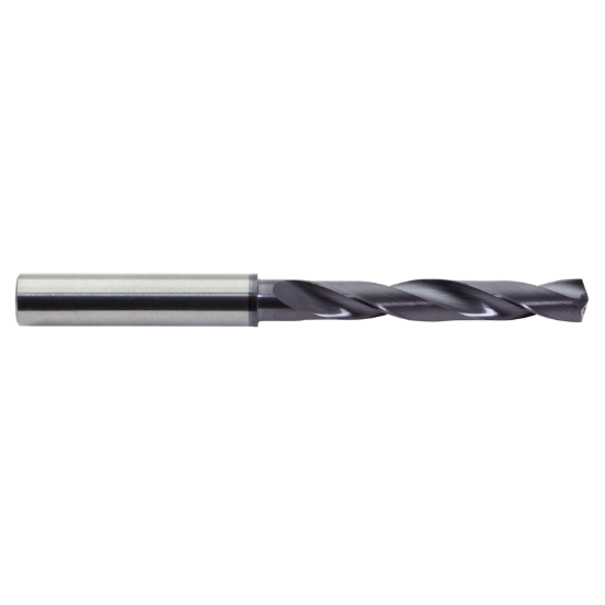Picture of M.A. FORD 2XDCR7283A Deep Hole Coolant Thru Carbide 140° - 142° 0.728 Dia 0.787 Shank 6.299 OAL 2 Flute 3.937 Flute Length Carbide AlTiN