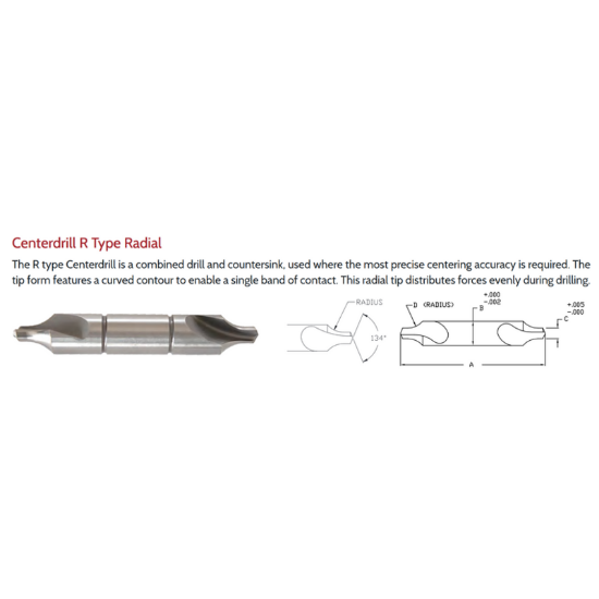 Picture of LINK CO-TN-007 6R Type DED Cobalt Center Drill , TIN Coated