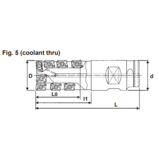 Picture of DIJET SEC-2200-5.0-N2NPowder Metal Milling Cutter 90.0°, Drill Mill 2.000 Cutter Diameter Putnam 2.000 Shank 9.500 OAL 12 Flute