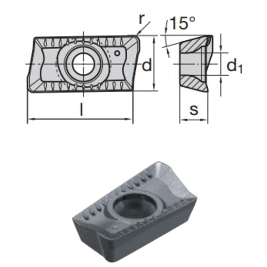 Picture of LMT FETTE ADKX 170516 SR-TR LCK10M Milling Insert Paralelagram