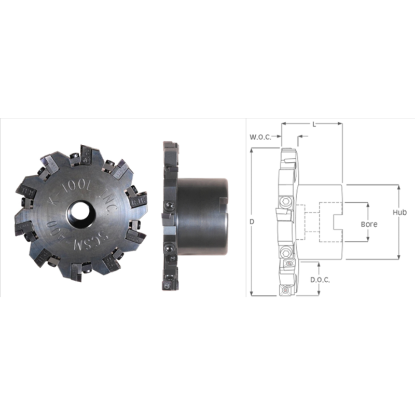 Picture of K-Tool SCSM-802 Milling Cutter 8.000 Cutter Diameter 1.500 Face Mill