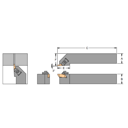 Picture of HORIZON TSR-162C Grooving,Threading Stick Tool Top Notch 1.000 Shank Size 2
