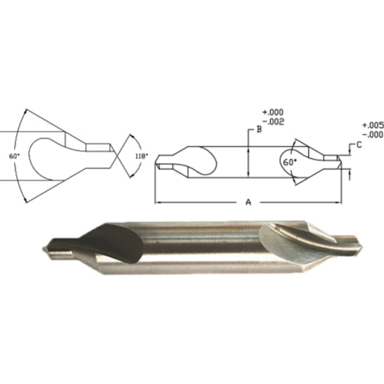 Picture of LINK 20-L2-134 8ST6 Type DED HSS Center Drill