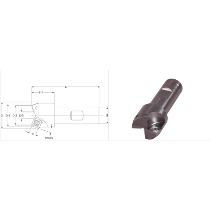 Picture of K-Tool A-5758 Milling Cutter 15.0° 1.125 Cutter Diameter 0.750 Weldon