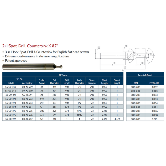 Picture of LINK 55-CO-297 1/2 English Screw - 82° Countersink