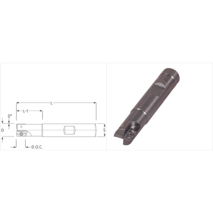 Picture of K-Tool MM-406 Milling Cutter 90.0° 0.406 Cutter Diameter 0.500 Weldon