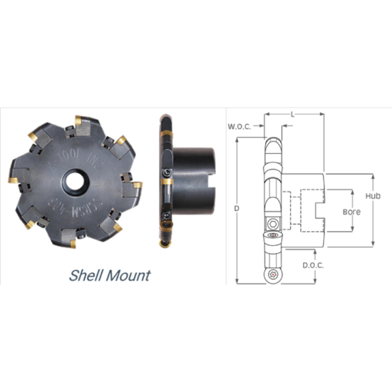 Picture of K-Tool SCRSM-1005 Milling Cutter 10.00 Cutter Diameter 1.500 Face Mill