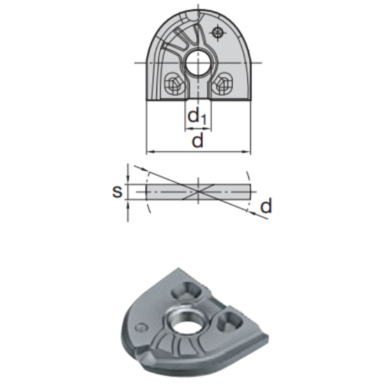 Picture of LMT FETTE WPR 32 AR LCPK25M Milling Insert Ball Mill 1.260 Cutter Diameter