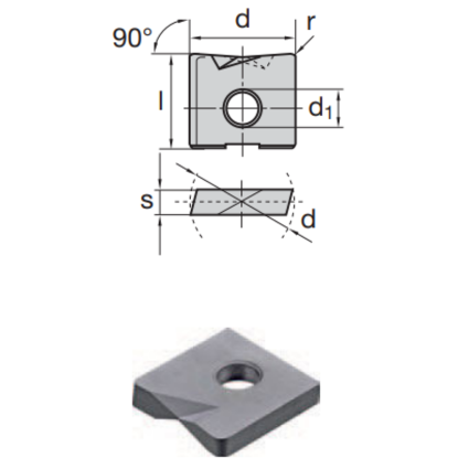 Picture of LMT FETTE WPV 12-N LC610Z Milling Insert Flat Bottom