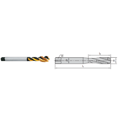 Picture of LMT FETTE 1402560 M20-1.50MM Cut Spiral Flute Mod Bottom 2.0P-3.0P HSSE-Powder Metal TiCN +
