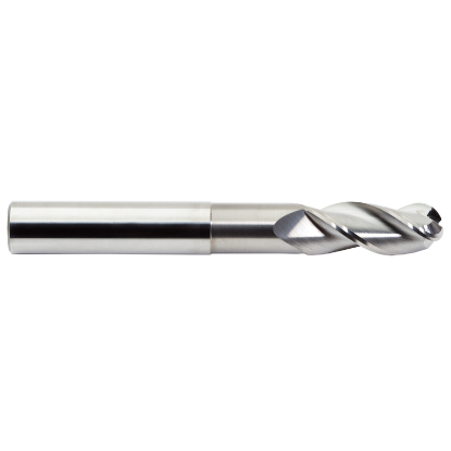 Picture of M.A. FORD 138B50001NCE DIA 1/2 SH 0.50 LOC 1.2500 OAL 4.00 End Mill Standard Flute Standard Helix Carbide AlTiN Single End Ball Nose TuffCut® X-AL