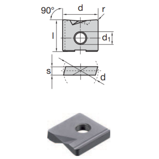 Picture of LMT FETTE WPV 20 CF LCP40M Milling Insert Flat Bottom