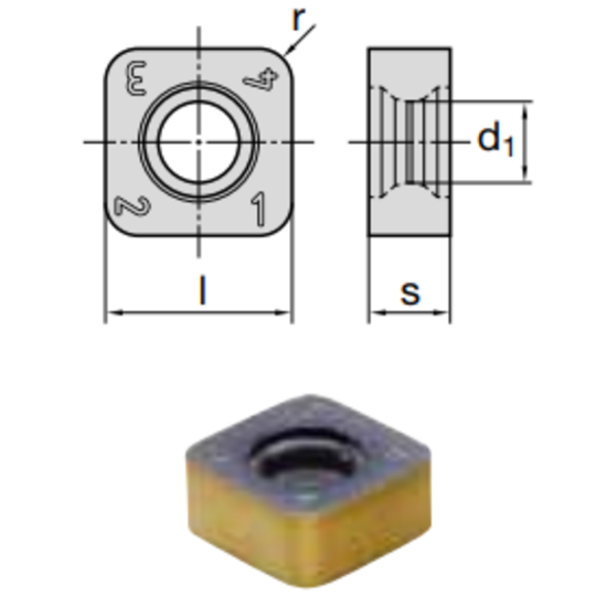 Picture of LMT FETTE SNKQ 120520 SN LCP44M Double 4 Milling Insert Square
