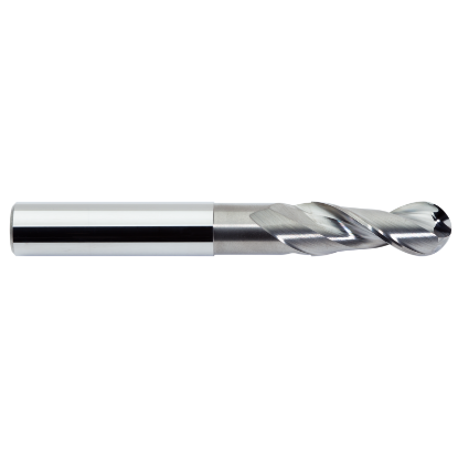 Picture of M.A. FORD 135B50001NCE DIA 1/2 SH 0.50 LOC 1.2500 OAL 4.00 End Mill Standard Flute Standard Helix Carbide AlTiN Single End Ball Nose TuffCut® AL