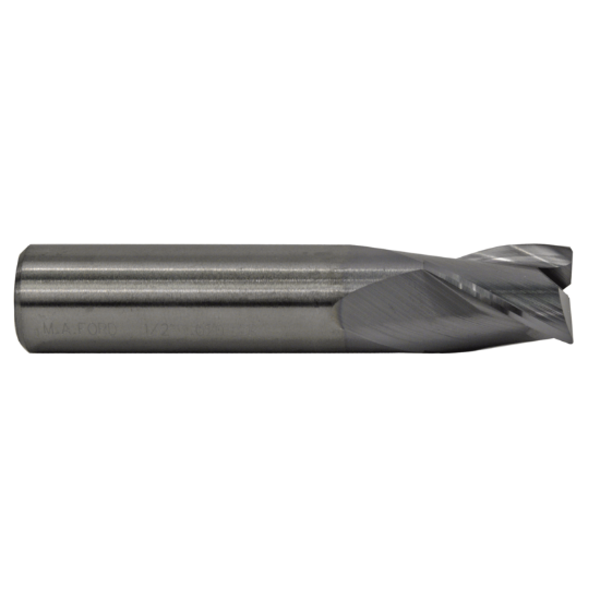 Picture of M.A. FORD 16975003C DIA 3/4 SH 0.7500 LOC 1.00 OAL 3.00 End Mill Standard Flute Standard Helix Carbide TiCN Single End Corner Radius 0.0300 0.76MM TuffCut® GP