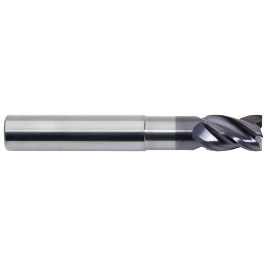 Picture of M.A. FORD 177S3937R020AW DIA 10MM SH 0.3937 LOC 0.5906 OAL 2.8346 End Mill Standard Flute Variable Helix Carbide AlTiN Single End Corner Radius 0.0197 0.50MM TuffCut® XR