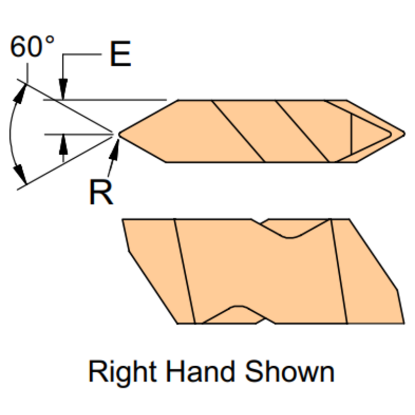 Picture of HORIZON HT 4R 310F Indexable, Threading Insert Top Notch 60.0° EXT 4.00TPI - 20.00TPI INT 4.00TPI - 12.00TPI 0.006 Corner Radius Carbide TiAlN