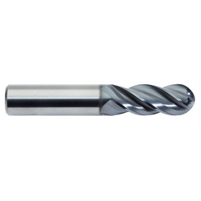 Picture of M.A. FORD 27937510B DIA 3/8 SH 0.3750 LOC 0.8750 OAL 2.50 End Mill Standard Flute Variable Helix Carbide AlTiN Single End Ball Nose TuffCut® XT