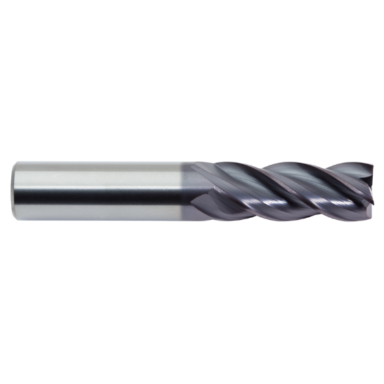 Picture of M.A. FORD 17718704A DIA 3/16 SH 0.1875 LOC 0.1875 OAL 2.00 End Mill Standard Flute Variable Helix Carbide AlTiN Single End Corner Radius 0.0300 0.76MM TuffCut® XR