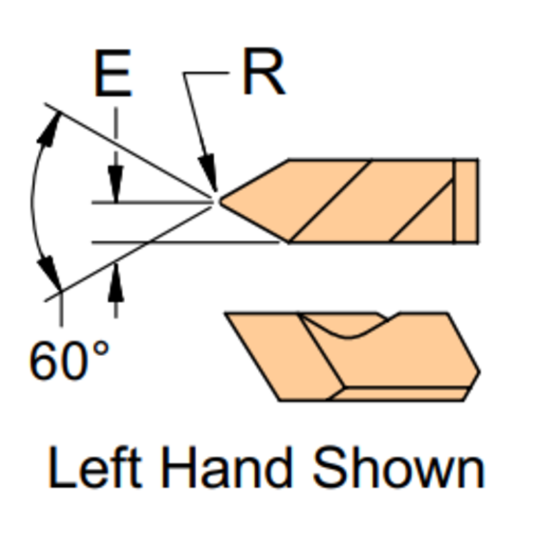 Picture of HORIZON HT 1L 323FG Indexable, Threading Insert Top Notch 60.0° EXT 14.00TPI - 44.00TPI INT 12.00TPI - 24.00TPI 0.003 Corner Radius Carbide TiAIN + TiN