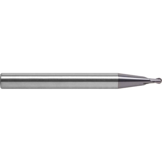 Picture of ROBBJACK MDM-201-0.8 DIA 0.80MM SH 0.2362 LOC 0.0315 OAL 2.480 End Mill Standard Flute Standard Helix Carbide Uncoated Single End Ball Nose