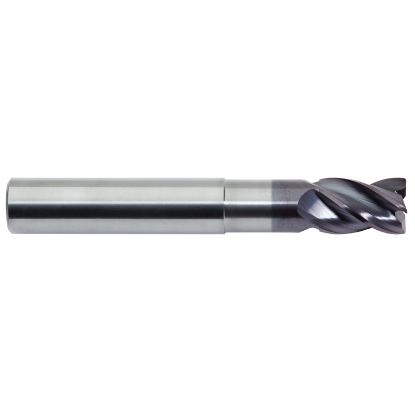 Picture of M.A. FORD 177S4724R020A DIA 12MM SH 0.4724 LOC 0.7087 OAL 3.2677 End Mill Standard Flute Variable Helix Carbide AlTiN Single End Corner Radius 0.0197 0.50MM TuffCut® XR